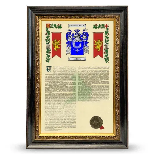 Huitson Armorial History Framed - Heirloom
