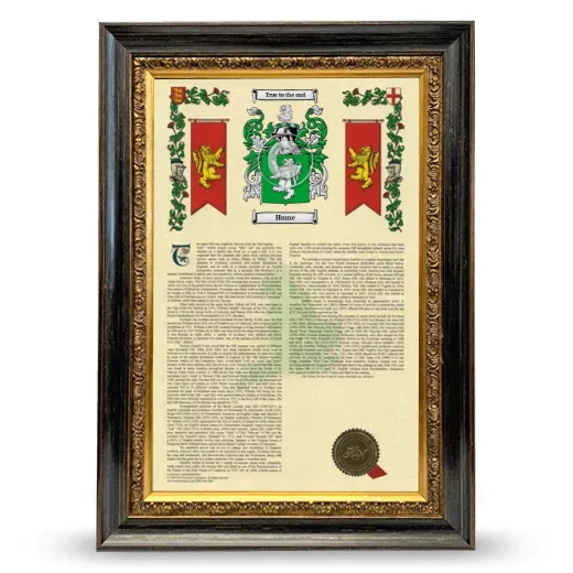 Hume Armorial History Framed - Heirloom