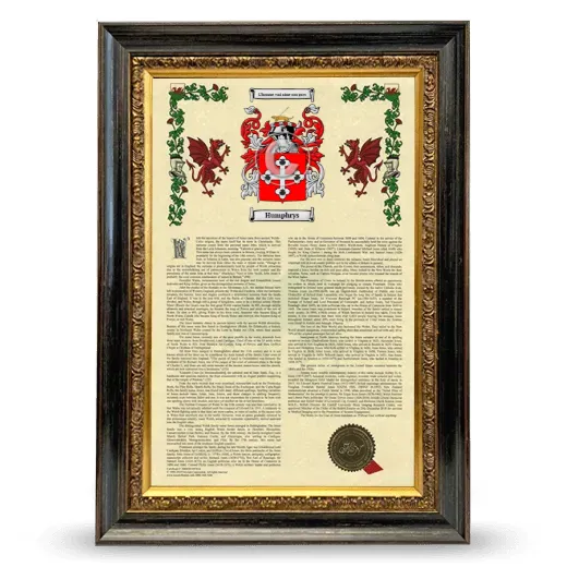 Humphrys Armorial History Framed - Heirloom