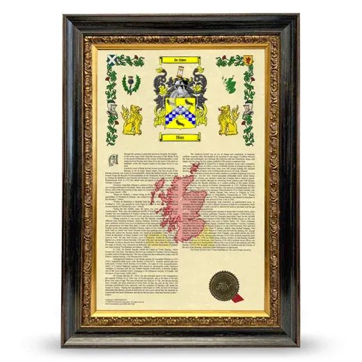 Hus Armorial History Framed - Heirloom