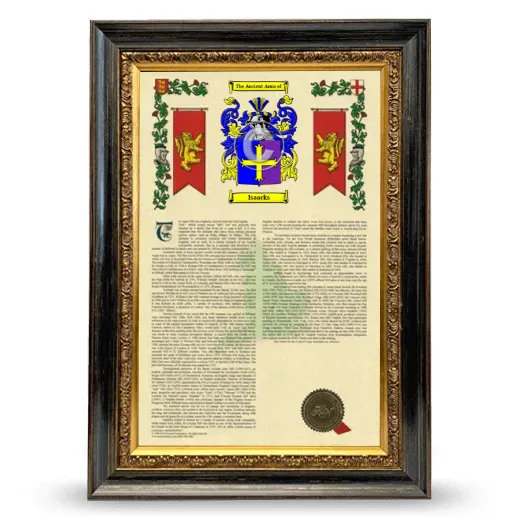 Isaacks Armorial History Framed - Heirloom