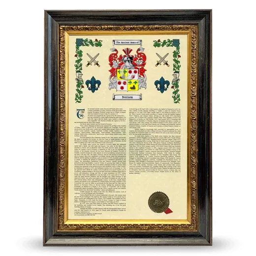 Iversen Armorial History Framed - Heirloom