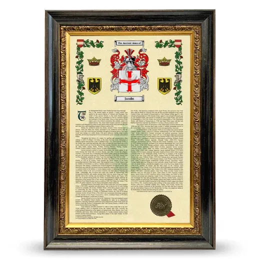 Jacobs Armorial History Framed - Heirloom