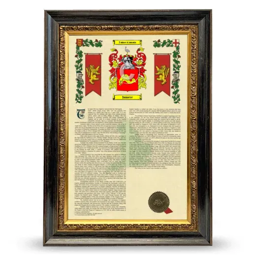 Jamese Armorial History Framed - Heirloom