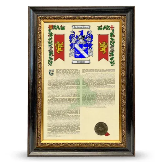 Jennison Armorial History Framed - Heirloom