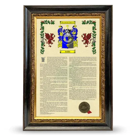 Junkin Armorial History Framed - Heirloom