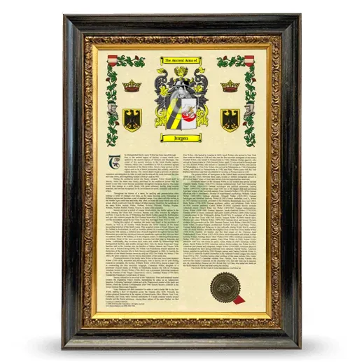 Jurgen Armorial History Framed - Heirloom