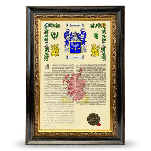 Justus Armorial History Framed - Heirloom