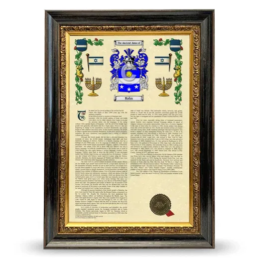 Kahn Armorial History Framed - Heirloom