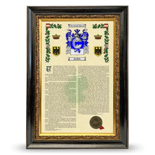 Karlock Armorial History Framed - Heirloom
