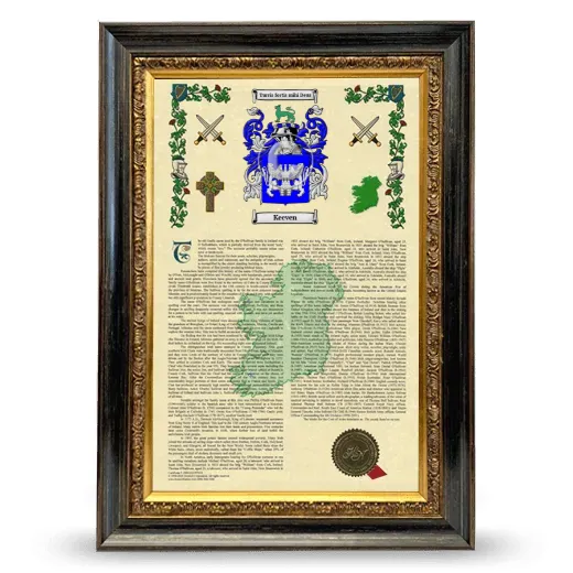 Keeven Armorial History Framed - Heirloom
