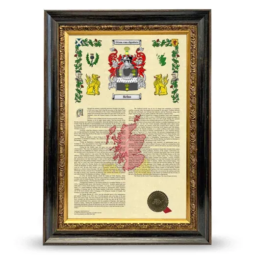Kelso Armorial History Framed - Heirloom