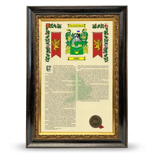 Kidder Armorial History Framed - Heirloom