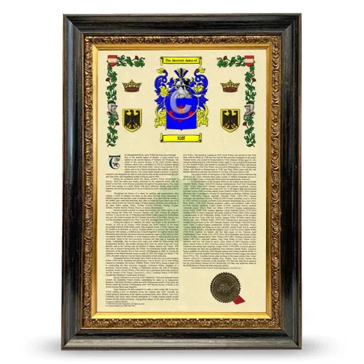 Kiff Armorial History Framed - Heirloom