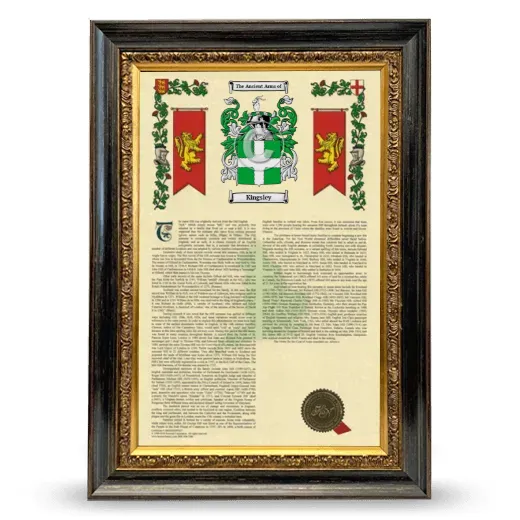 Kingsley Armorial History Framed - Heirloom