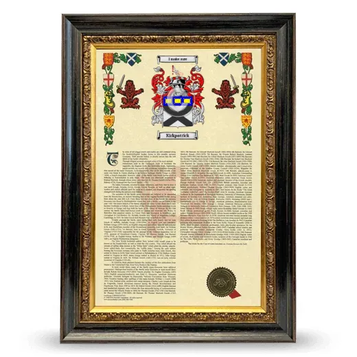 Kirkpatrick Armorial History Framed - Heirloom