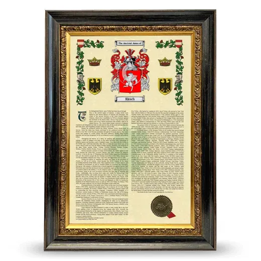 Kirsch Armorial History Framed - Heirloom