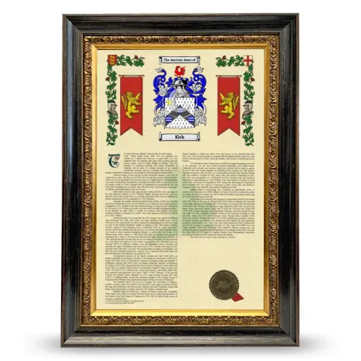 Kish Armorial History Framed - Heirloom