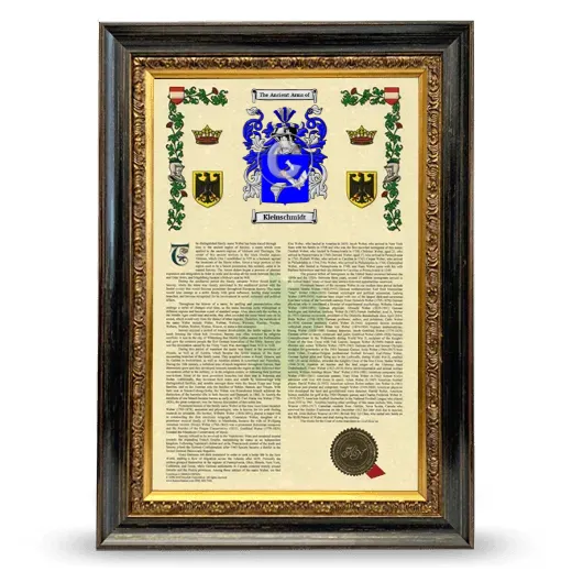 Kleinschmidt Armorial History Framed - Heirloom
