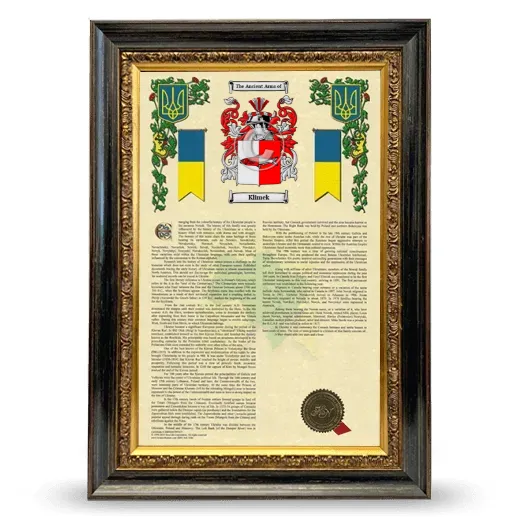 Klimek Armorial History Framed - Heirloom