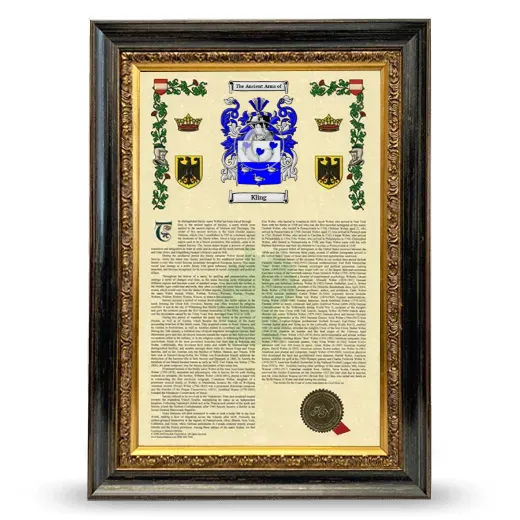Kling Armorial History Framed - Heirloom