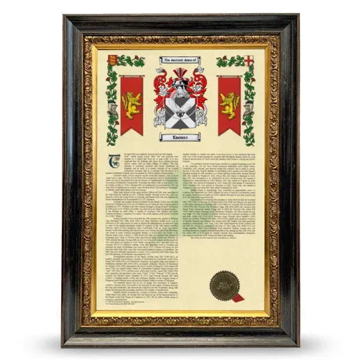 Knouse Armorial History Framed - Heirloom