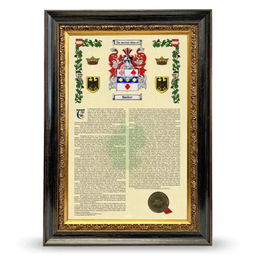Kocher Armorial History Framed - Heirloom