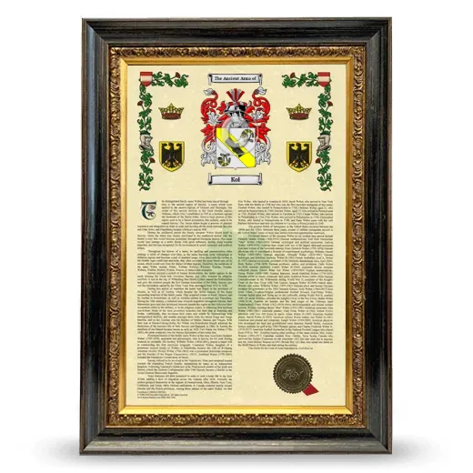 Kol Armorial History Framed - Heirloom