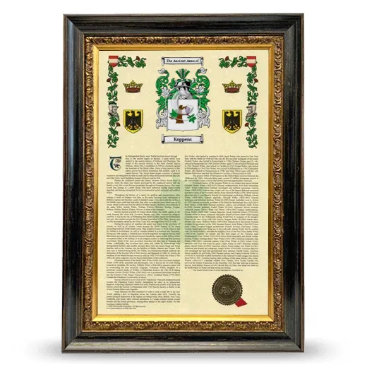 Koppens Armorial History Framed - Heirloom