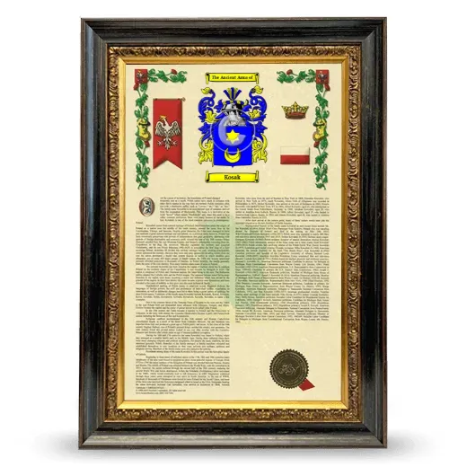 Kosak Armorial History Framed - Heirloom
