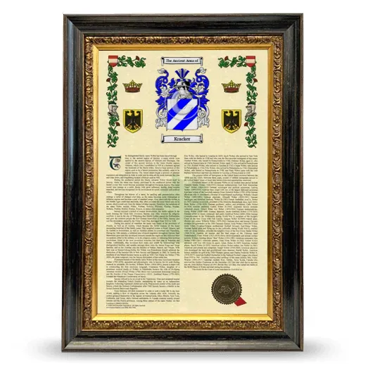 Kracker Armorial History Framed - Heirloom
