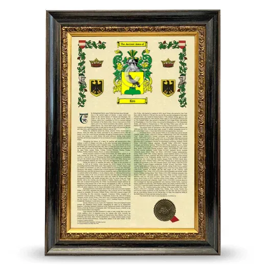 Kro Armorial History Framed - Heirloom
