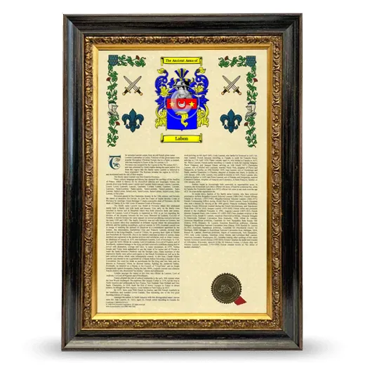 Labon Armorial History Framed - Heirloom