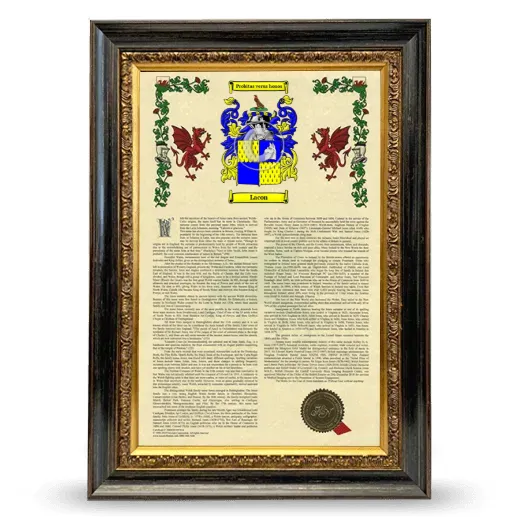 Lacon Armorial History Framed - Heirloom