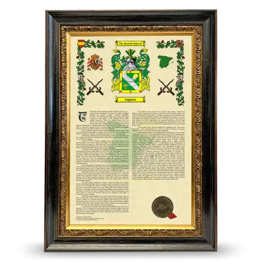 Laguna Armorial History Framed - Heirloom
