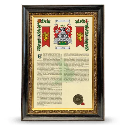 Laing Armorial History Framed - Heirloom
