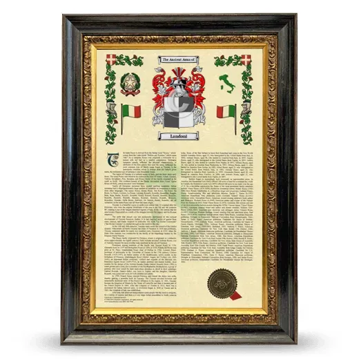 Landoni Armorial History Framed - Heirloom