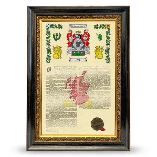 Lang Armorial History Framed - Heirloom