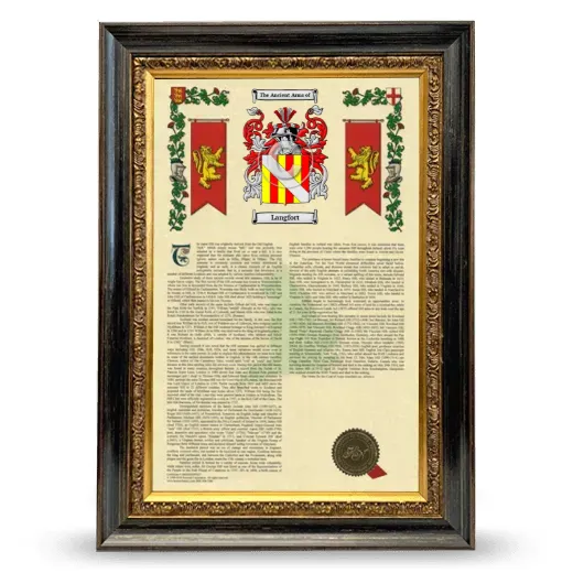 Langfort Armorial History Framed - Heirloom