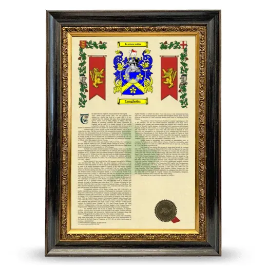Langholm Armorial History Framed - Heirloom