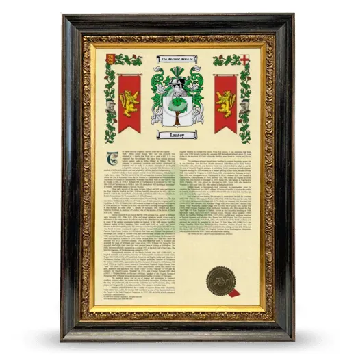 Lantey Armorial History Framed - Heirloom