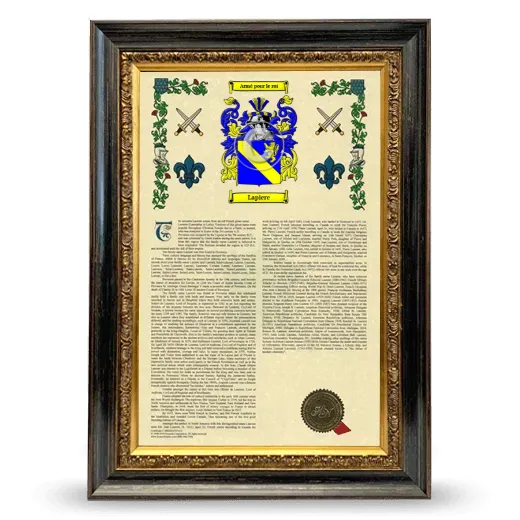 Lapiere Armorial History Framed - Heirloom
