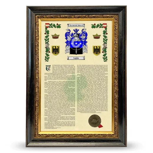 Lapka Armorial History Framed - Heirloom