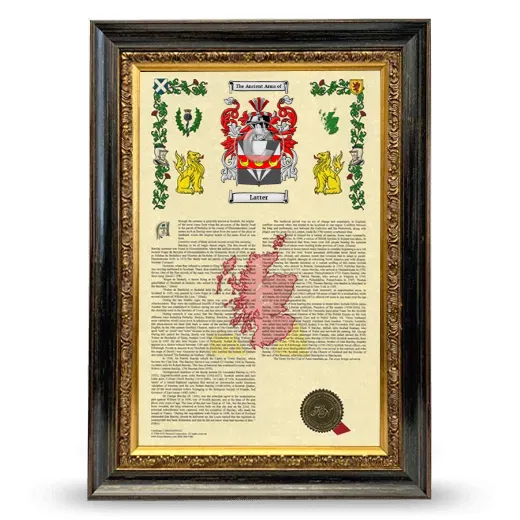 Latter Armorial History Framed - Heirloom