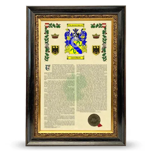 Lauterbach Armorial History Framed - Heirloom