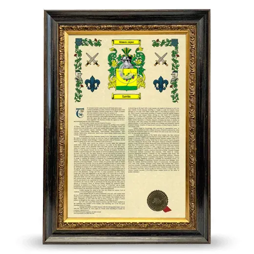 Lavin Armorial History Framed - Heirloom
