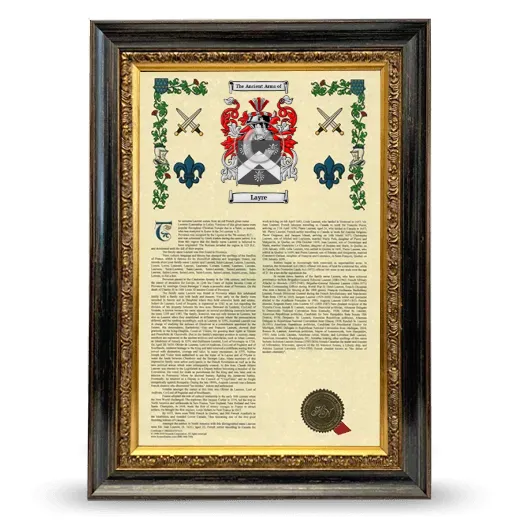 Layre Armorial History Framed - Heirloom