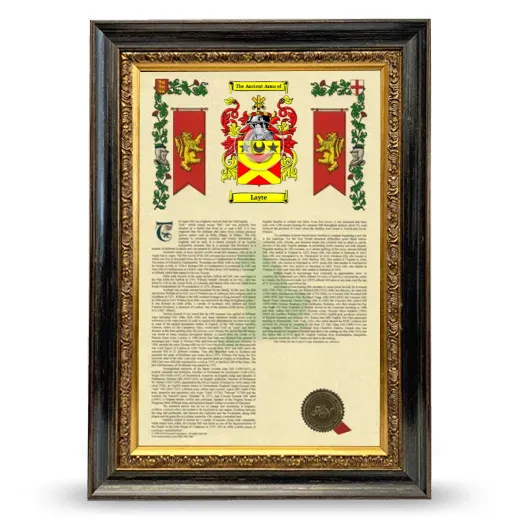 Layte Armorial History Framed - Heirloom
