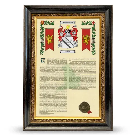 Lebar Armorial History Framed - Heirloom