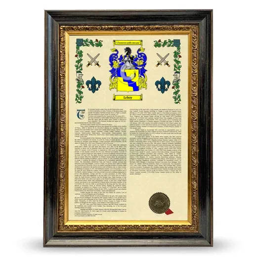 Leboy Armorial History Framed - Heirloom
